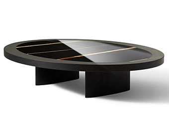 Овальный кофейный стол из дерева и стекла коллекции CASSINA Monta Овальный кофейный стол из дерева и стекла коллекции CASSINA Monta фабрика CASSINA из Италии