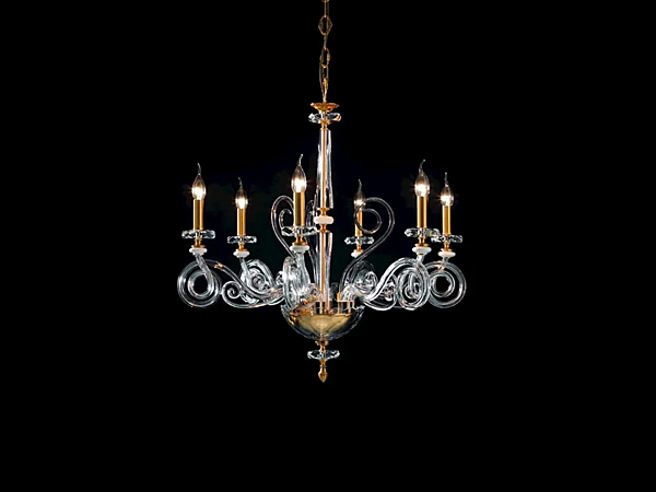 Люстра из стекла и металла Cloe L6 Euroluce Lampadari фабрика EUROLUCE LAMPADARi из Италии. Фото №1