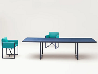 Прямоугольный стол из алюминия и дерева PAOLA LENTI Portofino B95QH
