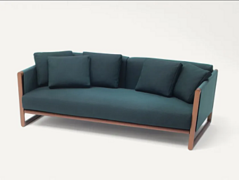 Диван с обитой спинкой из ткани PAOLA LENTI Portofino B95H