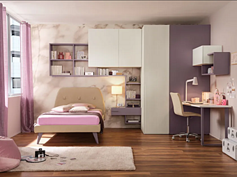 Деревянная подростковая спальня с встроенной мебелью MORETTI COMPACT YC320 Деревянная подростковая спальня с встроенной мебелью MORETTI COMPACT YC320 фабрика MORETTI COMPACT из Италии