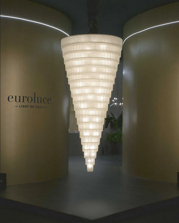 Подвесная лампа из сатинового стекла коллекции Plisse Euroluce Lampadari фабрика EUROLUCE LAMPADARi из Италии. Фото №3