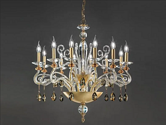 Люстра из золота с кристаллами Swarovski Venere L12 Chic Euroluce Lampadari