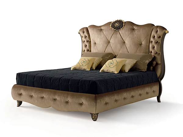 Кровать с бархатной обивкой и tufted подголовником CARPANESE KR6289 6289 фабрика CARPANESE из Италии. Фото №1