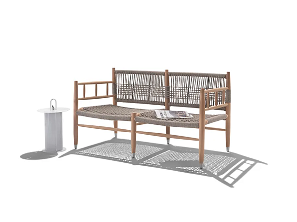 Диван для сада из массива ироко с мягкой спинкой FLEXFORM Lee Outdoor фабрика FLEXFORM из Италии. Фото №3