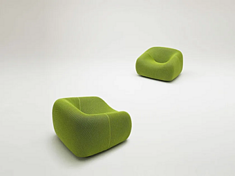 Кресло с обитой спинкой для сада с съемным чехлом PAOLA LENTI Smile B75AE