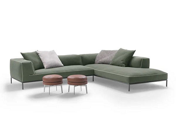 Секционный диван из ткани с мягкой спинкой FLEXFORM PERRY UP фабрика FLEXFORM из Италии. Фото №1