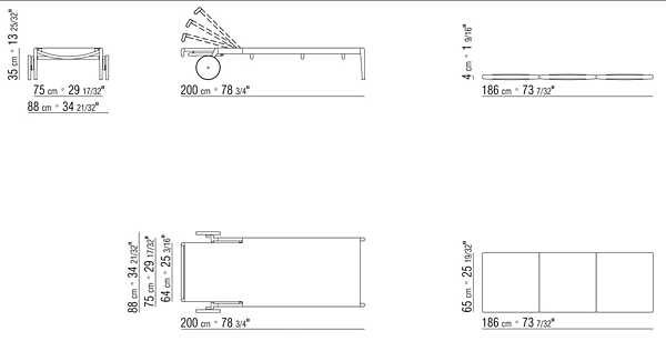 Шезлонг с обитой спинкой из материала Batyline FLEXFORM Atlante Light 2A4G9 фабрика FLEXFORM из Италии. Фото №12