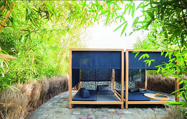 Шезлонг с навесом из кедра с parasol PAOLA LENTI Toku CA19D фабрика PAOLA LENTI из Италии. Фото №4