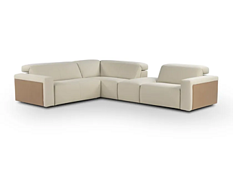Угловой кожаный диван с электрическим механизмом Calia Italia Marcel F5702