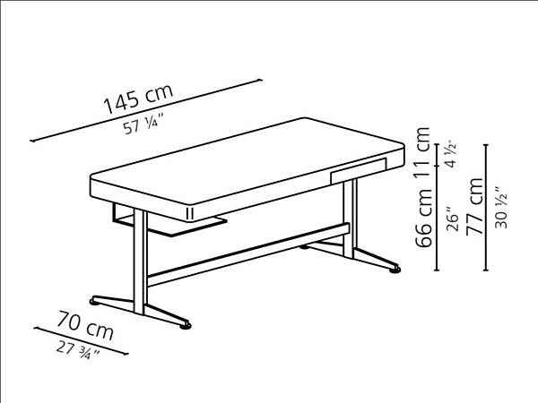 Письменный стол с ящиками из МДФ CASAMILANO ERNEST фабрика CASAMILANO из Италии. Фото №3