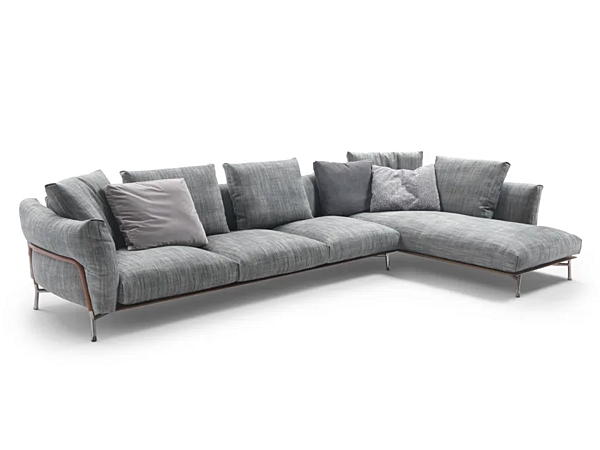 Секционный диван с мягкой спинкой и шезлонгом из ткани FLEXFORM AMBROEUS фабрика FLEXFORM из Италии. Фото №1