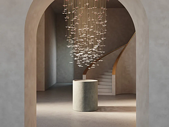Подвесная LED лампа из фарфора с листьями HABERDASHERY Leaf . Natural Canopy