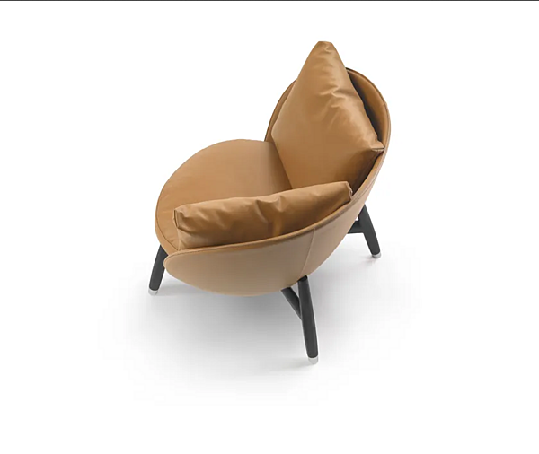 Угловое кожаное кресло с мягкой спинкой FLEXFORM Eri фабрика FLEXFORM из Италии. Фото №6