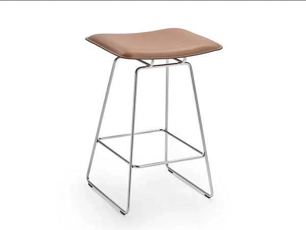 Барный стул из высококачественной кожи с подножкой FLEXFORM ECHOES S H фабрика FLEXFORM из Италии. Фото №1