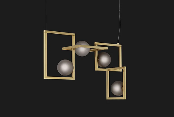 Подвесная лампа из металла и пирекса Rhythm от Euroluce Lampadari фабрика EUROLUCE LAMPADARi из Италии. Фото №2
