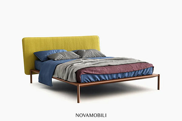 Двуспальная кровать с обитой спинкой из ткани NOVAMOBILI Rain  фабрика NOVAMOBILI из Италии. Фото №4