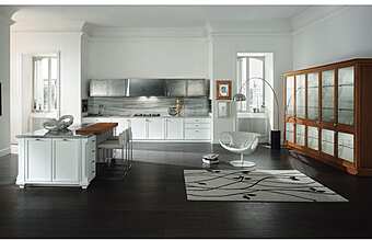 Линейная встроенная кухня с островом из материала ASTER CUCINE Avenue 3