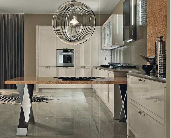 Кухня с линейной планировкой из массива дерева бренд ASTER CUCINE Luxury Glam фабрика Aster Cucine из Италии. Фото №2