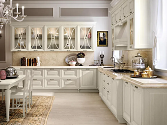 Кухня с ручками из дерева LUBE CUCINE Pantheon