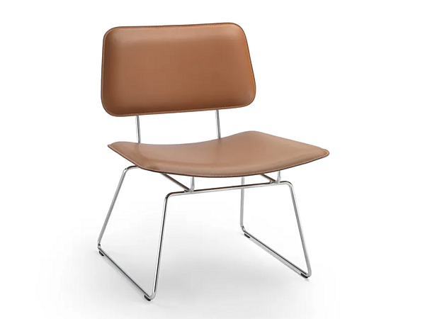 Кресло с обитой спинкой из кожи FLEXFORM Echoes S H фабрика FLEXFORM из Италии. Фото №1
