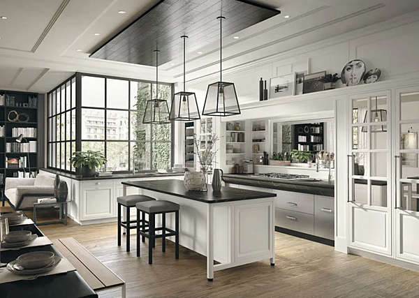 Современная кухня с островом и ручками из материалов MARCHI GROUP Bellagio фабрика MARCHI CUCINE из Италии. Фото №1