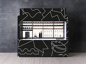 Стеклянная кухня без ручек VALCUCINE Logica Celata Vitrum Arte Mendini