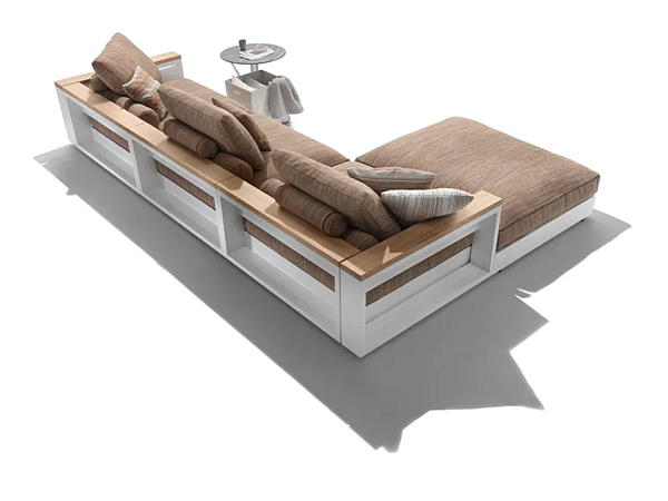 Секционный садовый диван с мягкой спинкой и шезлонгом FLEXFORM FREEPORT фабрика FLEXFORM из Италии. Фото №5