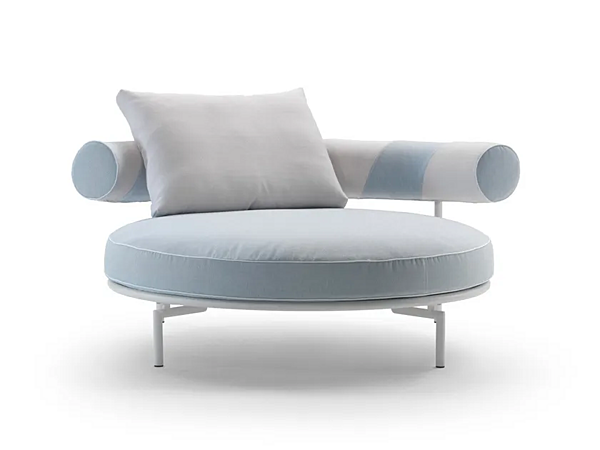 Диван с обитой спинкой из ткани для сада FLEXFORM ROUND SUPERMAX OUTDOOR фабрика FLEXFORM из Италии. Фото №1