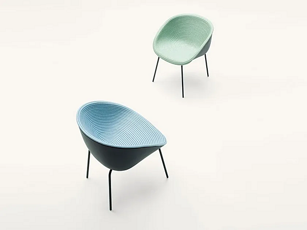 Кресло с обитой спинкой из каната PAOLA LENTI Amable B129DE фабрика PAOLA LENTI из Италии. Фото №3