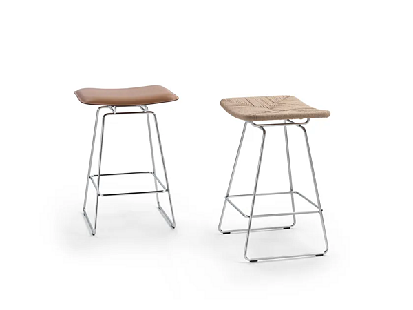 Барный стул из высококачественной кожи с подножкой FLEXFORM ECHOES S H фабрика FLEXFORM из Италии. Фото №2