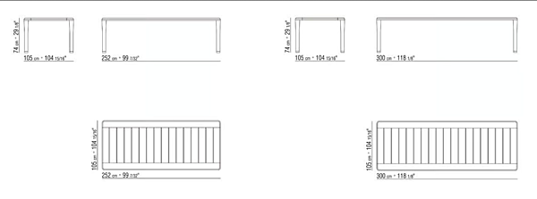 Прямоугольный садовый стол из ироко FLEXFORM KOBO фабрика FLEXFORM из Италии. Фото №5