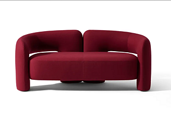Диван с обитой спинкой на два места из ткани CASSINA Dudet