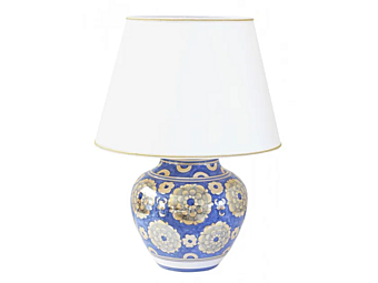 Керамическая настольная лампа Fiori Lustro Blu L'Antica Deruta FL/624/L/30