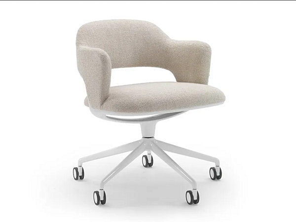 Кресло с обитой спинкой из ткани с подвижной основой на колесах FLEXFORM ALMA 29813 фабрика FLEXFORM из Италии. Фото №1