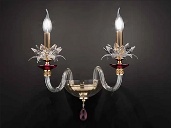 Кристаллический настенный светильник из хрусталя с кристаллами Swarovski коллекции Lily от Euroluce Lampadari