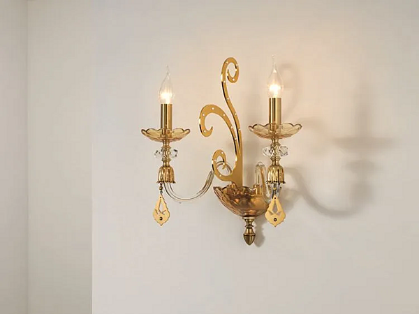 Настенный светильник с кристаллами Сваровски Euroluce Lampadari Perseo A2 фабрика EUROLUCE LAMPADARi из Италии. Фото №1
