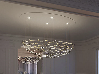 Подвесная LED лампа из фарфора с куполом и листьями HABERDASHERY Leaf . Domed Canopy