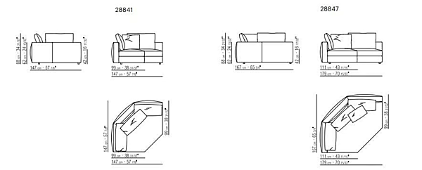 Секционный диван с мягкой спинкой и шезлонгом из ткани FLEXFORM HARPER фабрика FLEXFORM из Италии. Фото №6