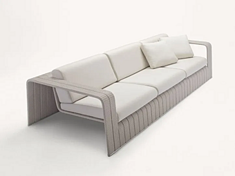 Диван с обитой спинкой на четыре места из ткани PAOLA LENTI Frame B18SS/B18SC/B18SD