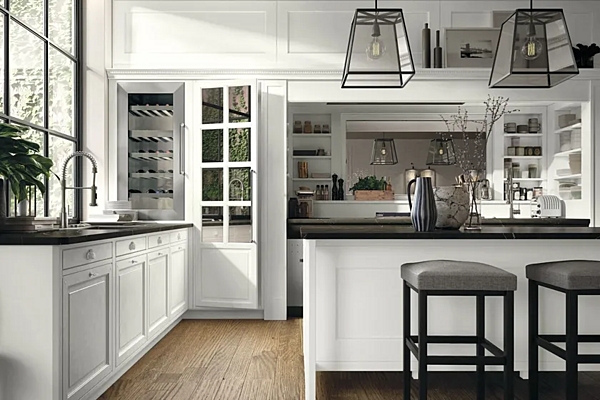 Современная кухня с островом и ручками из материалов MARCHI GROUP Bellagio фабрика MARCHI CUCINE из Италии. Фото №2