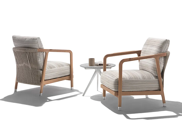 Кресло с подлокотниками из ткани и ироко FLEXFORM CRONO 220A1 фабрика FLEXFORM из Италии. Фото №4