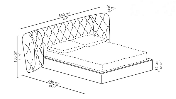 Двуспальная кровать с tufted подголовником из ткани CASAMILANO Royale Capitonné фабрика CASAMILANO из Италии. Фото №5
