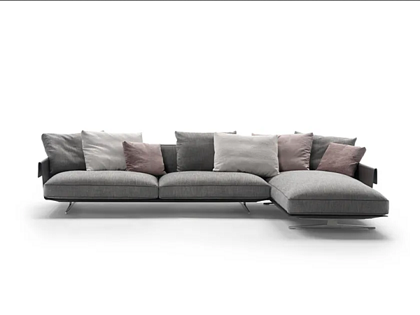 Диван с мягкой спинкой и шезлонгом из ткани Bretton FLEXFORM фабрика FLEXFORM из Италии. Фото №1