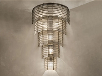 Сатиновая стеклянная настенная лампа с плиссировкой Euroluce Lampadari PL491357
