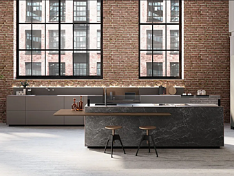 Стеклянная кухня с матовой отделкой Vitrum VALCUCINE Artematica Soft Outline