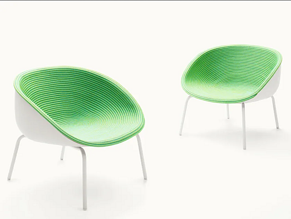 Кресло с обитой спинкой из каната PAOLA LENTI Amable B129DE фабрика PAOLA LENTI из Италии. Фото №1