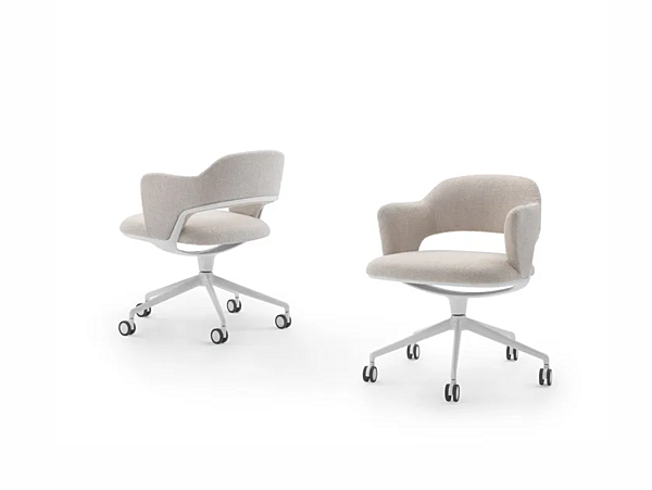 Кресло с обитой спинкой из ткани с подвижной основой на колесах FLEXFORM ALMA 29813 фабрика FLEXFORM из Италии. Фото №5