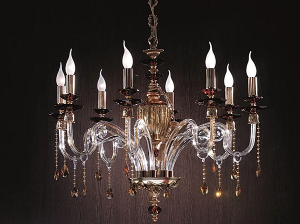 Люстра из латуни Elsa L8 Euroluce Lampadari фабрика EUROLUCE LAMPADARi из Италии. Фото №1