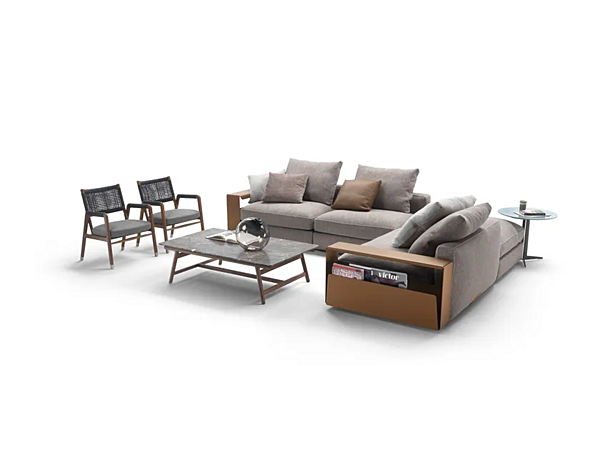 Угловой секционный диван из ткани с мягкой спинкой FLEXFORM HARPER фабрика FLEXFORM из Италии. Фото №12